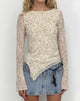 Image de Zest Mesh Long Sleeve Top in Beige with Light Tan Flock