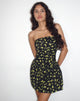 Image de Zhao Bandeau Mini Dress in Buttercup Black and Yellow