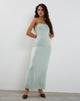 Afbeelding van Annalise Bandeau Slinky Maxi Dress in Mint