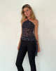 Image of  Arabella Halterneck Top in Pretty Petal Flock Navy