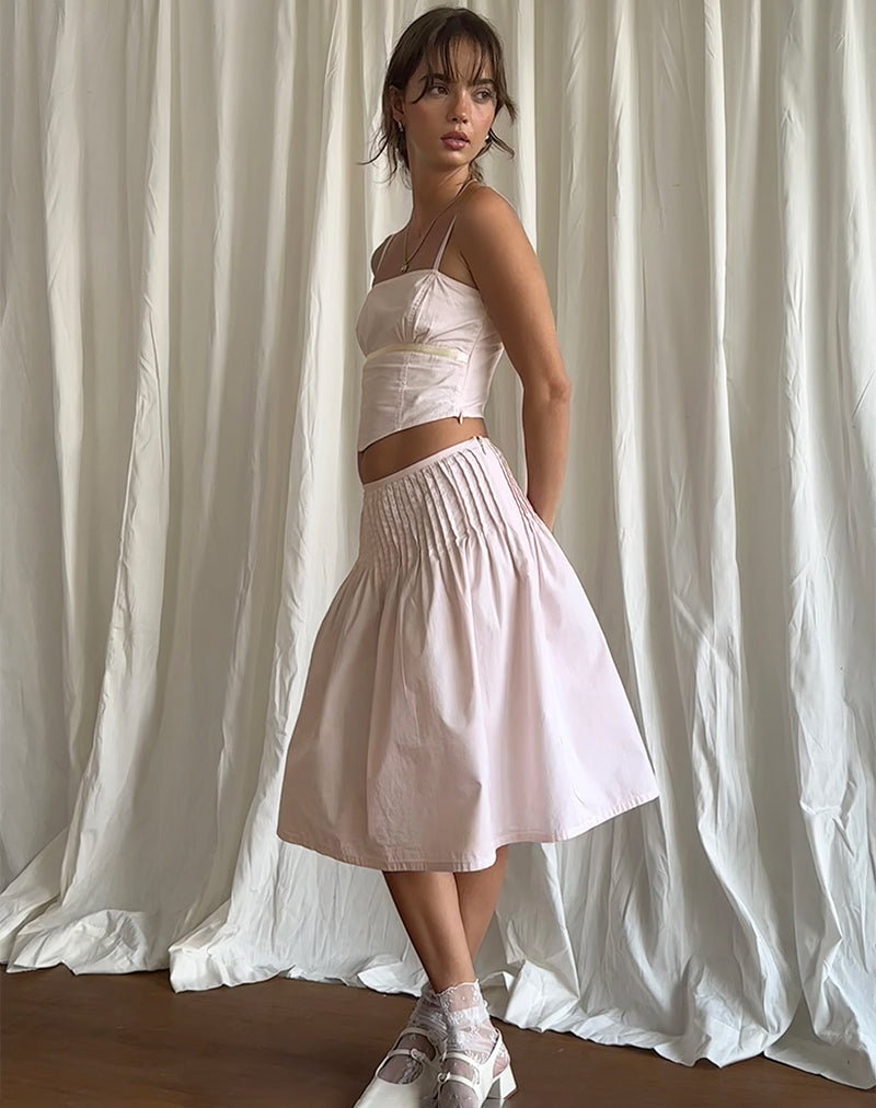 Image of Asada Midi Skirt in Light Pink