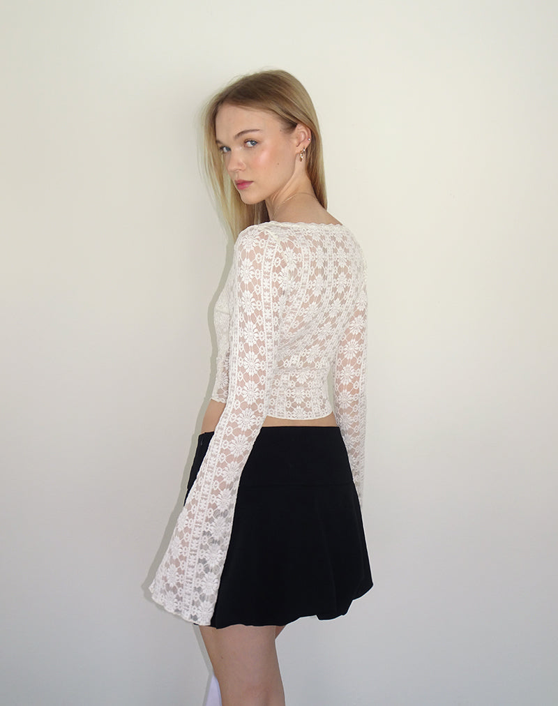 Afbeelding van Belle Lange Mouw Top in Regal Lace Ivoor