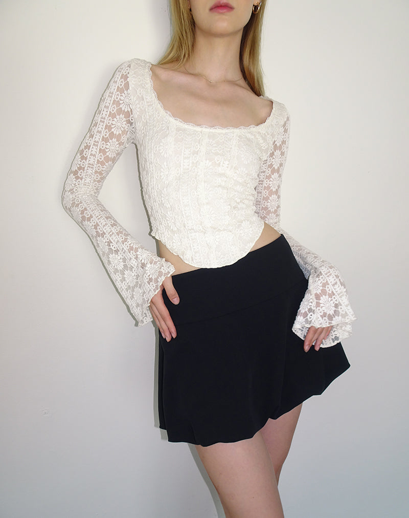 Afbeelding van Belle Lange Mouw Top in Regal Lace Ivoor