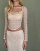 Afbeelding van Caelyn Lange Mouw Top in Textured Nude Lace