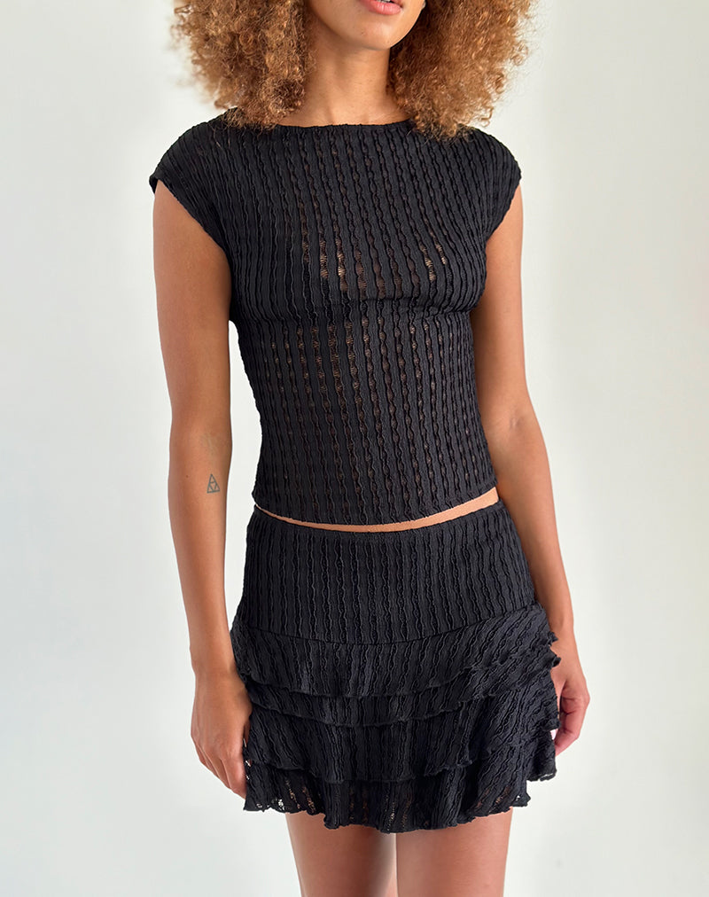 Image of Nova Top in Crinkle Jet Black