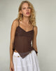 Afbeelding van Carmeline Longline Cami Top in Shimmer Brown