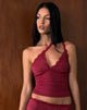 Afbeelding van Carolina One Shoulder Top in Dark Cherry