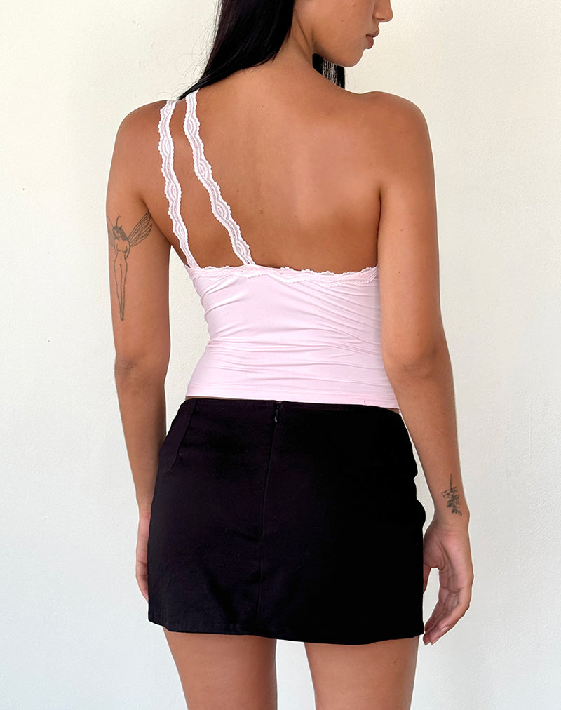 Carolina One Shoulder Top in Roze