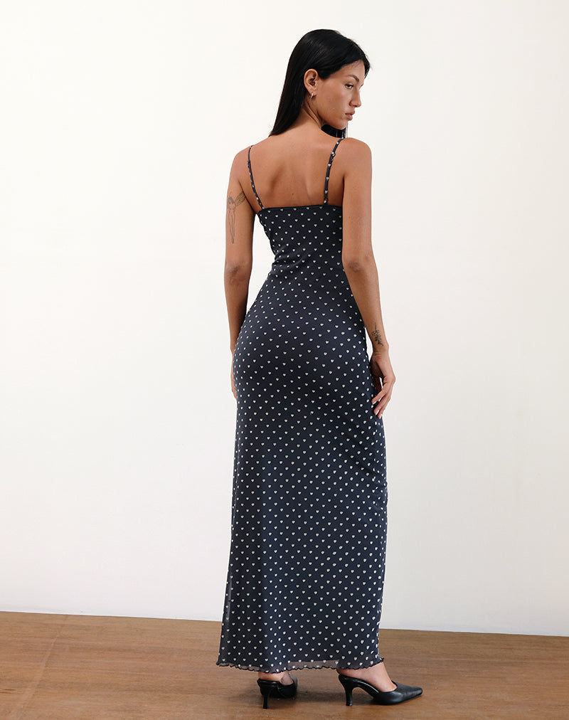 Image of Darsih Maxi Dress in Heart Flock Navy and Yellow