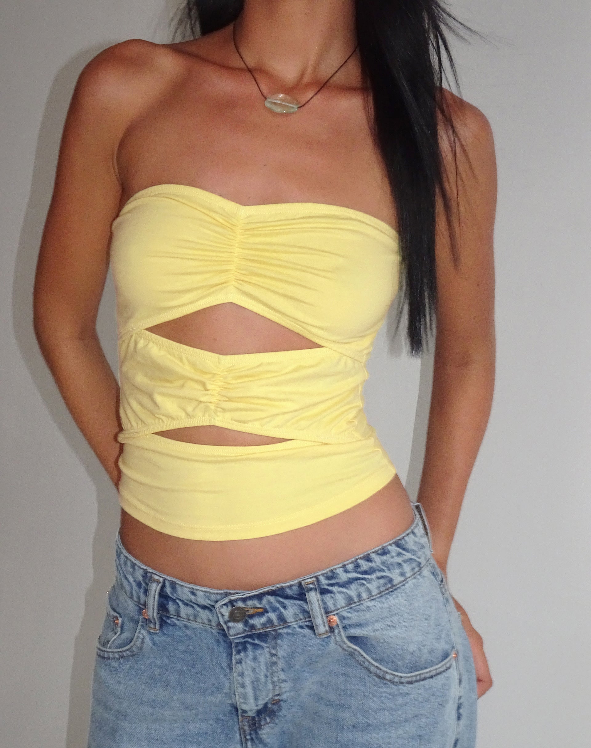 Afbeelding van Dayu Bandeau Crop Top in Limonade