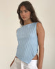 Image of Etta Vest Top in Crinkle Blue