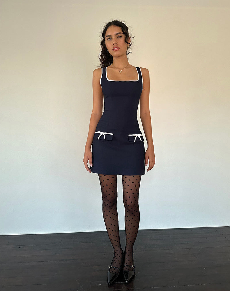 Image of Gabija Tailored Mini Dress in Navy