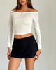 Image of Gavya Long Sleeve Bardot Top in Off White