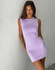 Afbeelding van Gleny Racer Neck Bodycon Mini Dress in Slinky Lilac