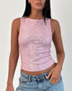 Image of Hala Vest Top in Pink Mini Sequin