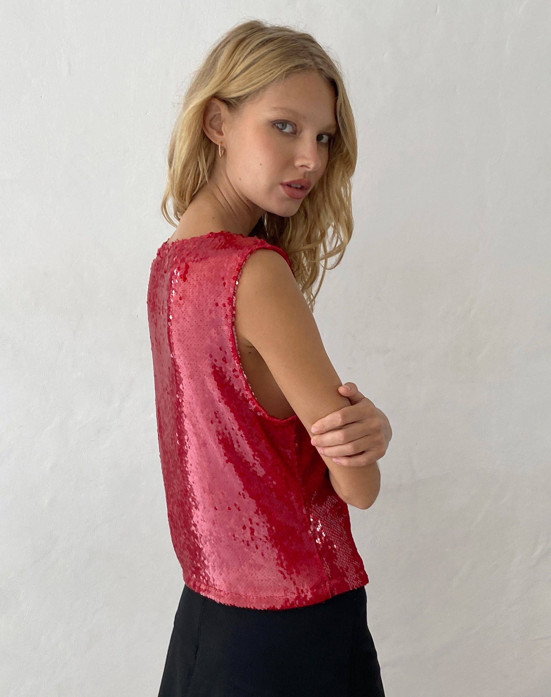 Afbeelding van Hala Vest Top in rood lovertje