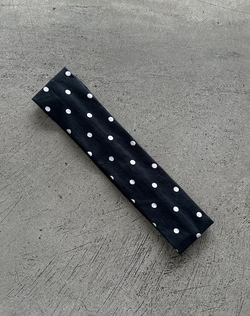 Image of Headband in Polka Black