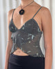 Afbeelding van Cojira Mesh Butterfly Top in Floral Khaki Silhouette