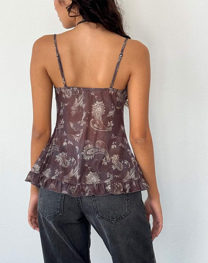 Image of Jaraga Butterfly Top in Tonal Black Paisley