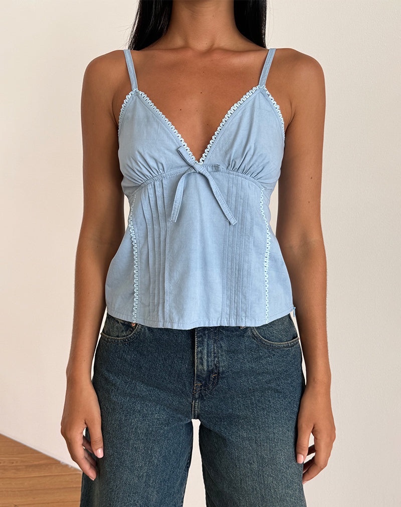 Image of Jepuni Cami Top in Nantucket Blue Poplin