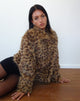 Afbeelding van Joji Crop Faux Fur Jacket in Bruin Luipaard