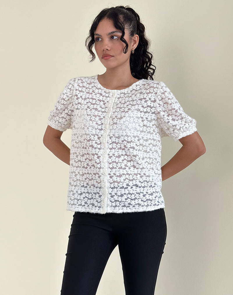 Kaelyn Top in Dahlia Lace Ivory