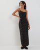 Afbeelding van Kafka Maxi Dress in Pretty Petal Zwart