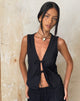 beeld van MOTEL X JACQUIE Kayve Tie Front Top in Black