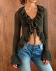 Afbeelding van Kendra Ruffle Cardi in Khaki