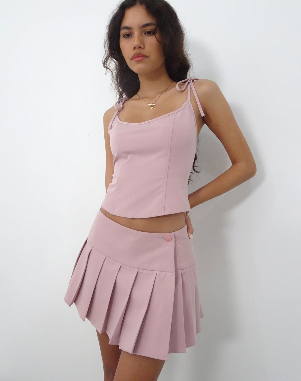 Casini Geplooide Micro Rok in Roze