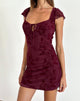 Image of Lashka Mini Dress in Botanical Flower Maroon