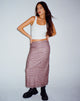 beeld van Lassie Bedrukte Mesh Maxi Rok in Warped Houndstooth Bruin