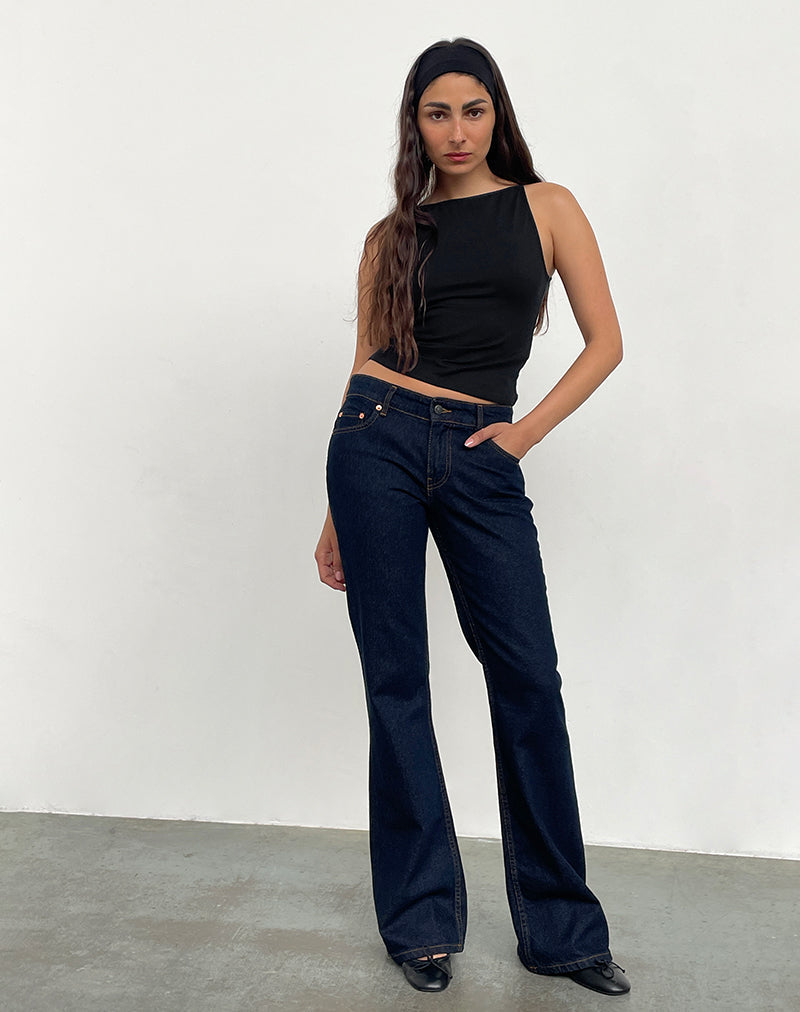 Image of Rigid Low Rise Flare Jeans In Indigo