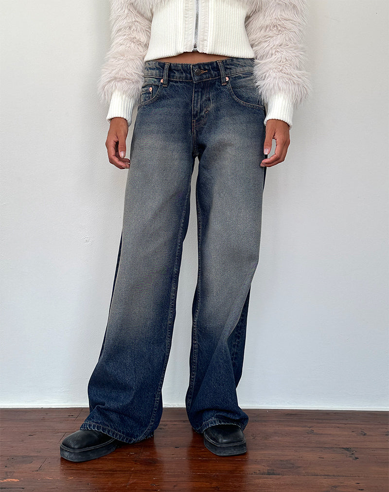 Afbeelding van Roomy Extra Wide Low Rise Jeans in Amber Wash