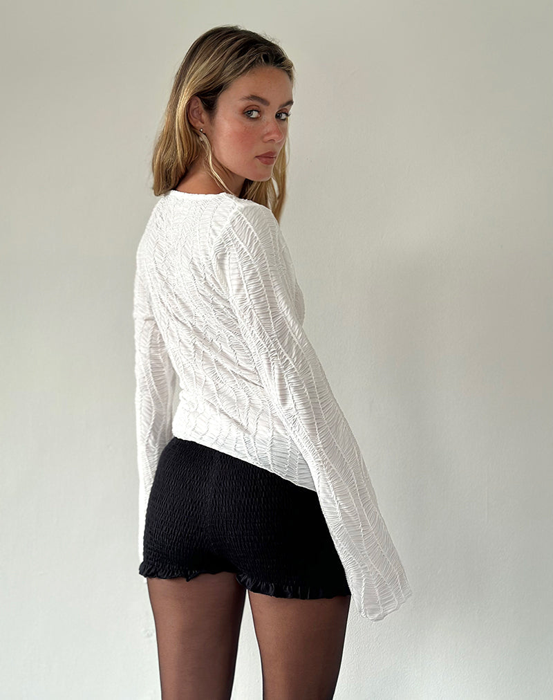 Afbeelding van Lucca Ripple Top Jacquard Wit