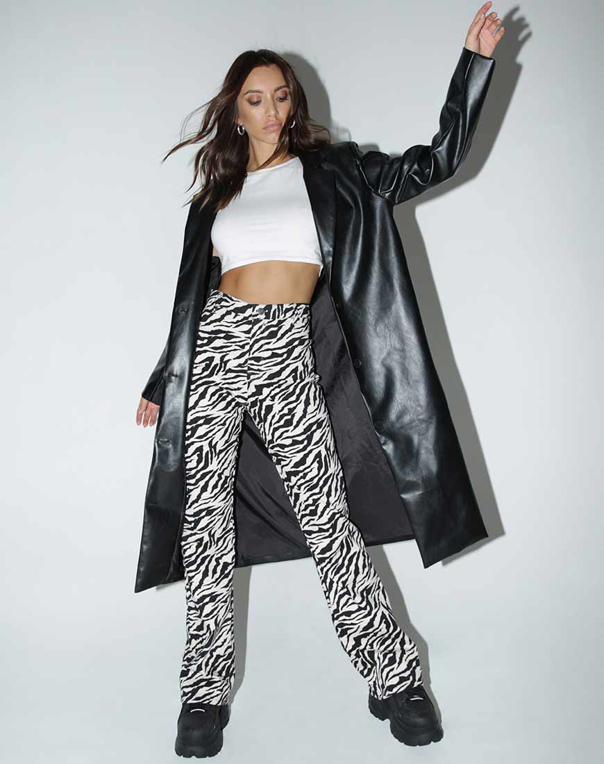 Zoven Broek in 90's Zebra Zwart en Wit