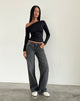 Afbeelding van Low Rise Parallel Jeans in Washed Black Grey