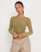 Afbeelding van Mahira Mesh Top met lange mouwen in Olive