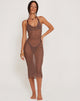 Afbeelding van Maysa Midi Dress in Mesh Coffee