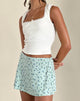 image of Mckenna Mini Skirt in Pretty Petal Green