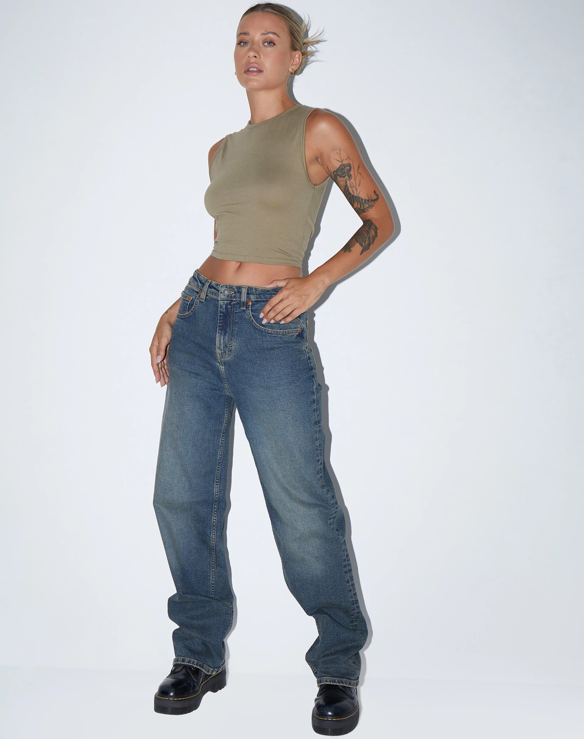 Afbeelding van Monlo Crop Top in Lycra London Mist