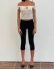 Afbeelding van Asla Cropped Capri Broek in Stretch Tailoring Zwart