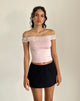 Image of Nesel Bardot Top in Slinky Baby Pink