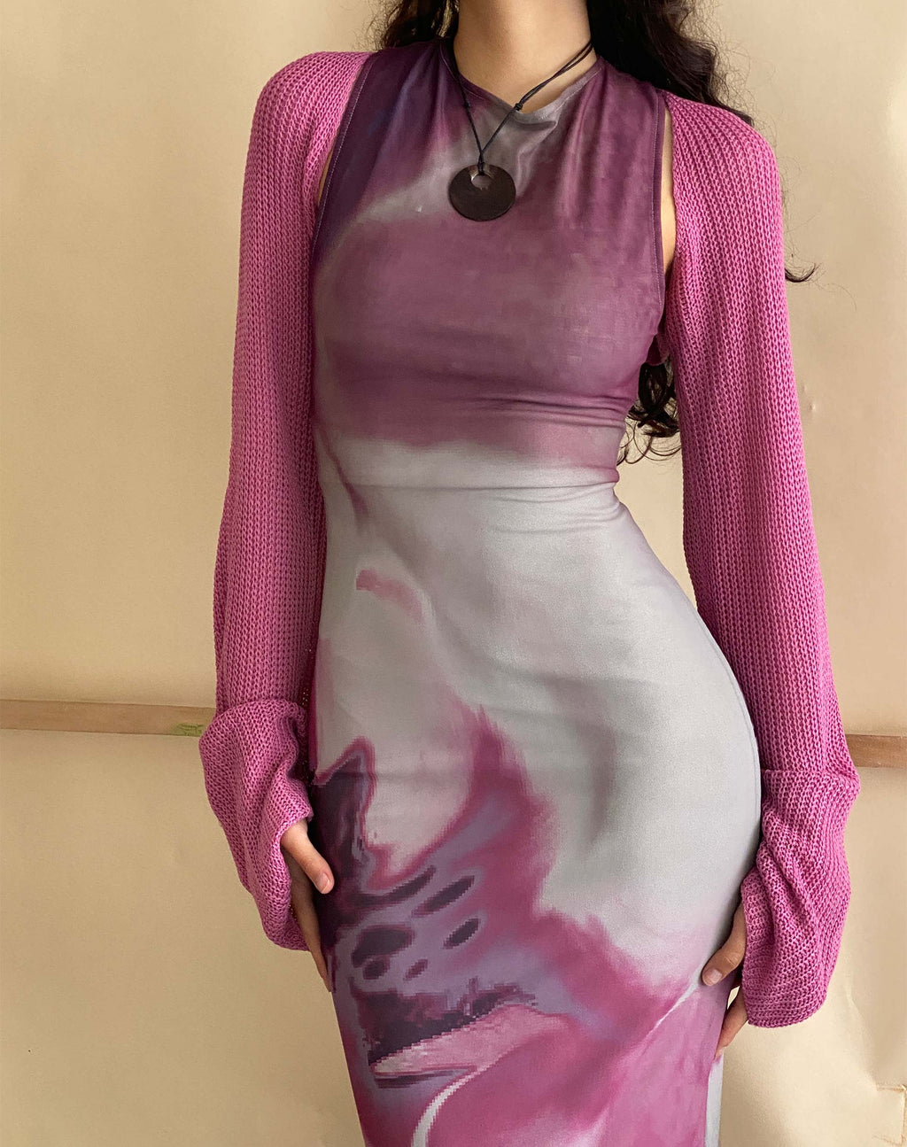 Fayola Maxi Dress met print in roze Anatomy of Nature