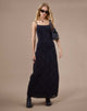 Afbeelding van Nodu Maxi Dress in Black Dainty Floral Flock