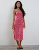 Afbeelding van Nosita Midi Dress In Ditsy Floral Pink