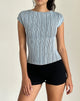 Image of Nova Top in Jersey Blue and Black Stripe