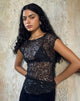 Image of Nova Top in Sequin Mesh Black