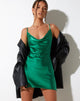 afbeelding van Paiva Slip Dress in Satin Kelly Green