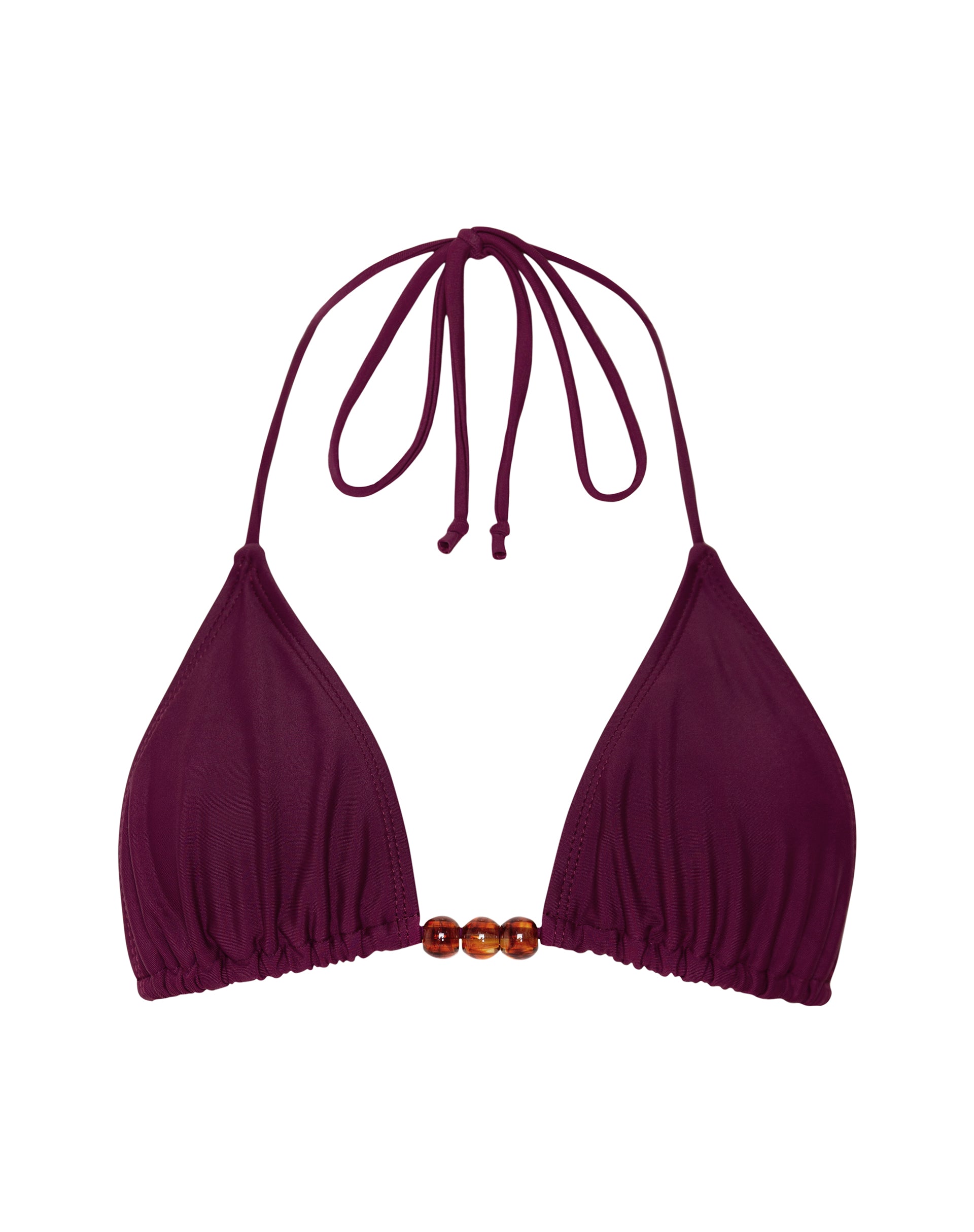 Afbeelding van Pami Beaded Bikini Top in Burgundy